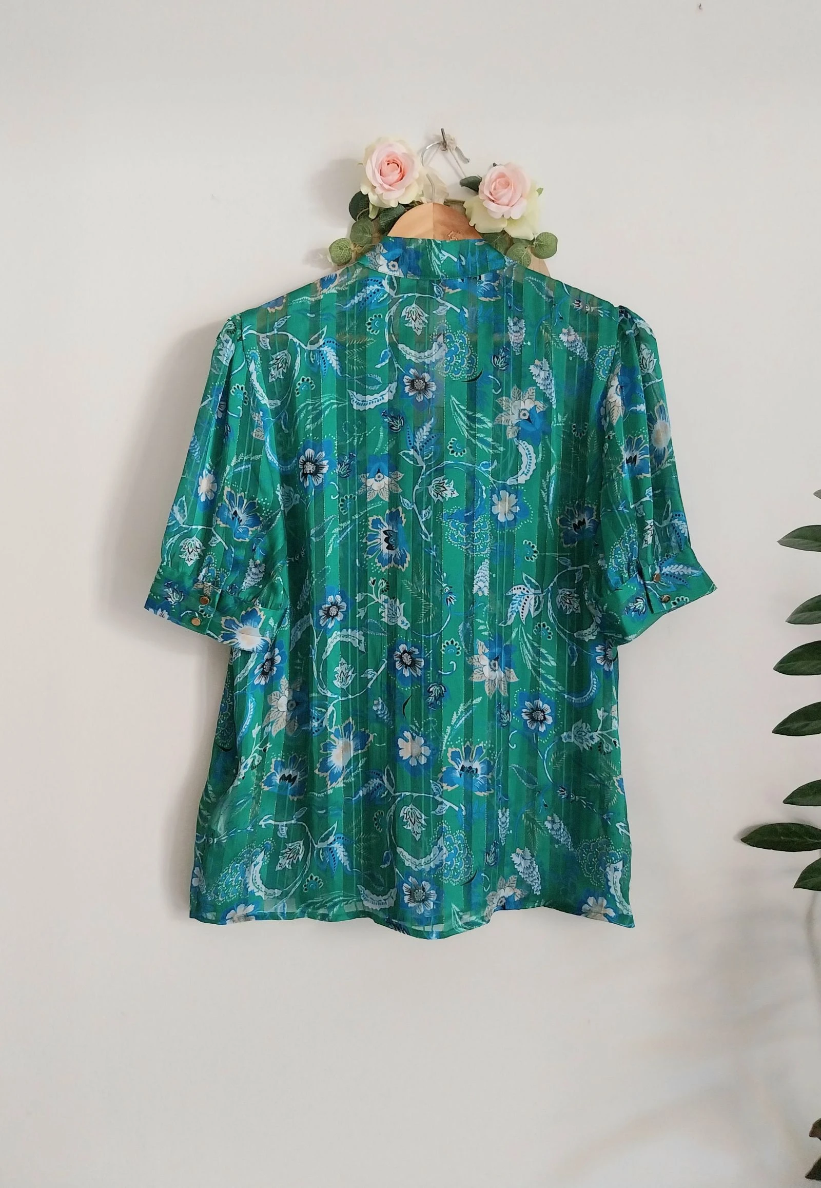 Nuevo y magnífico blusón de gasa con estampado floral LH Talla 40 – photo 12